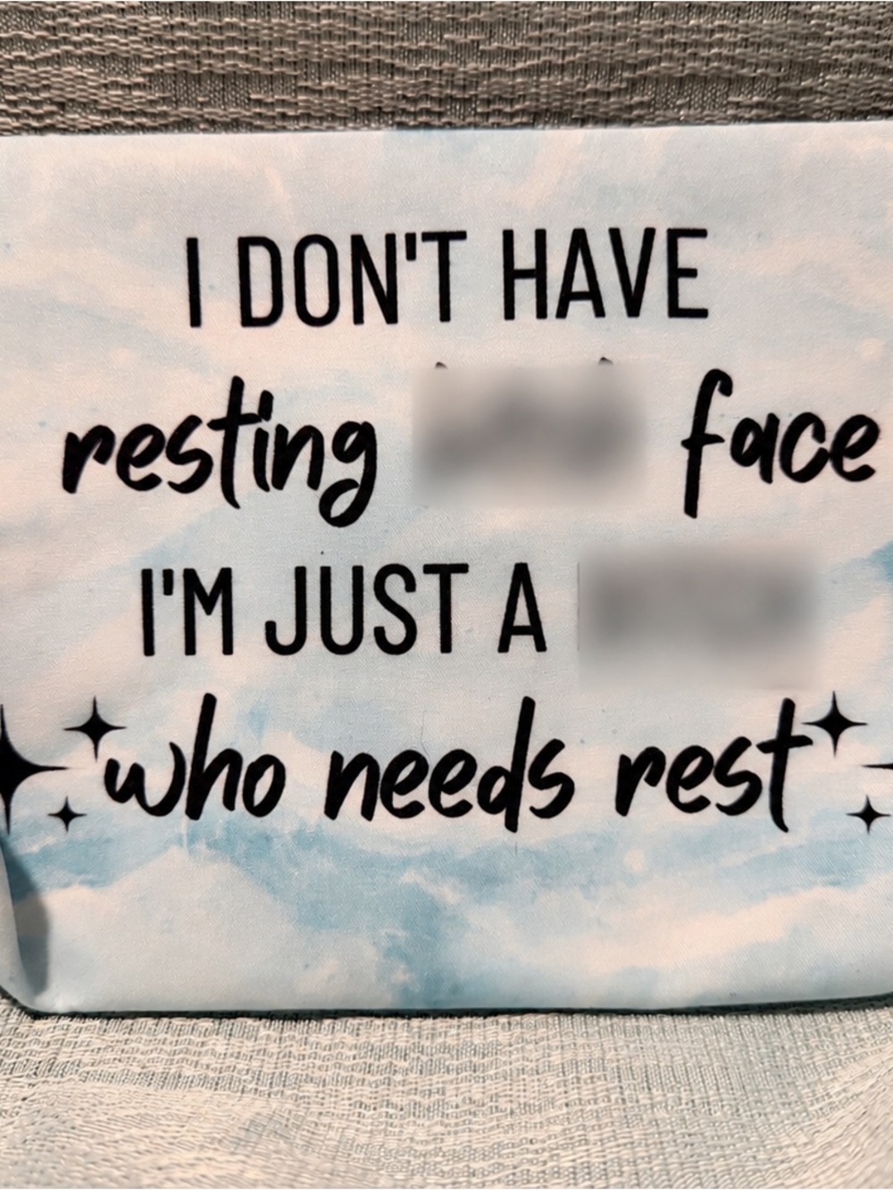 “Who needs rest” zipper pouch